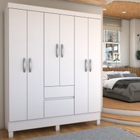Guarda-Roupa Casal Senna 6 Portas 2 Gavetas Branco - Panorama Móveis