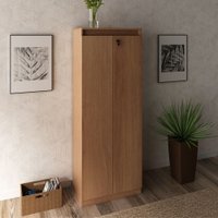 Armário para Escritório Alto 2 Portas com Chave Me4151 Amêndoa - Tecno Mobili