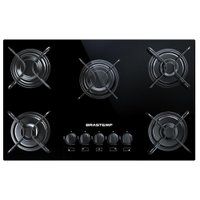 Cooktop Brastemp 5 Bocas com Grades Piatina e Acendimento Automático Preto BDD75AE - Bivolt