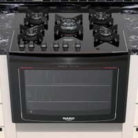 Fogão de Embutir Dako 5 Bocas Glass com Mesa de Vidro e Tripla Chama Preto - Bivolt
