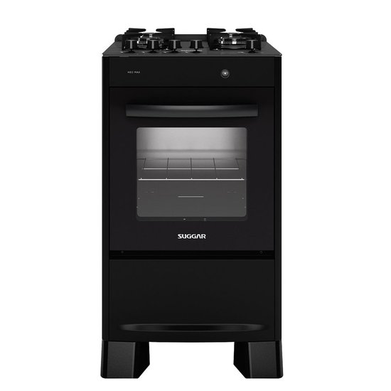 Fogão de Piso Suggar 4 Bocas Mesa de Vidro Neo Max Preto - Bivolt