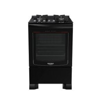 Fogão de Piso Dako 4 Bocas Glass com Mesa de Vidro e Mega Chama Preto - Bivolt