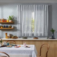Cortina Renda Interlar Valência Lisa 280 x 120cm Branca