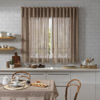 Cortina Renda Interlar Valência Lisa 200 x 120cm Desert