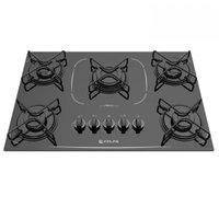 Cooktop Atlas 5 Bocas Agile Up Glass com Acendimento Superautomático e Mesa de Vidro Preto - Bivolt