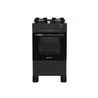 Fogão de Piso Atlas Mônaco Top Glass 4 Bocas Preto - Bivolt