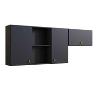 Armário Aéreo Atena com Nicho 3 PT Preto Onix