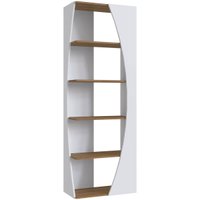 Estante Livreiro Multiuso 5 Prateleiras Branco Mel Prodecor Organizador Escritório 180x63x33cm