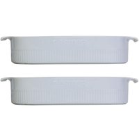 2 Travessas de Porcelana Germer Branca 2,5L 30x21cm Assar e Servir Retangular