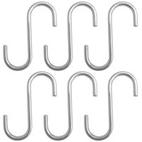 Kit 6 Ganchos Tipo S Multiuso Cromado 2cm Schimitt para Barra de Utensílios Toalha