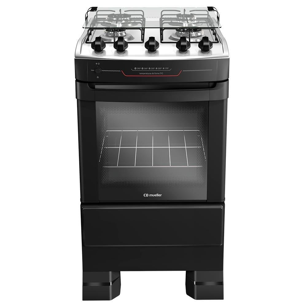 Fogão 4 Bocas Mueller Mfi4bf Preto - Bivolt - 610001647