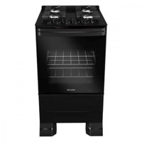 Fogão Mueller 4 Bocas Com Mesa De Vidro E Grades De Ferro Preto, Bivolt