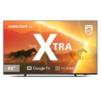 Smart TV Philips Ambilight 65 4K MiniLed Google TV Comando de Voz Dolby Vision/Atmos VRR/ALLM BT Preto, Bivolt