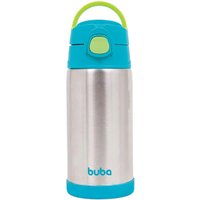 Garrafa Térmica Infantil Antivazamento Squeeze em Inox Parede Dupla 400ml com Canudo Buba