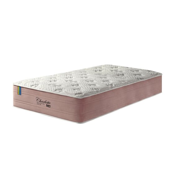 Colchão Solteiro King Charlotte Molas Ensacadas Visco Gel 96x203x36cm Rosa