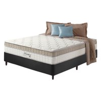 Cama Box Casal Preto + Colchão Molas Ensacadas Pillow In Zidi Houston 138x188x65cm