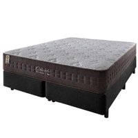 Cama Box King Preto Mais Colchão Molas Ensacadas Orlando 193x203x67cm