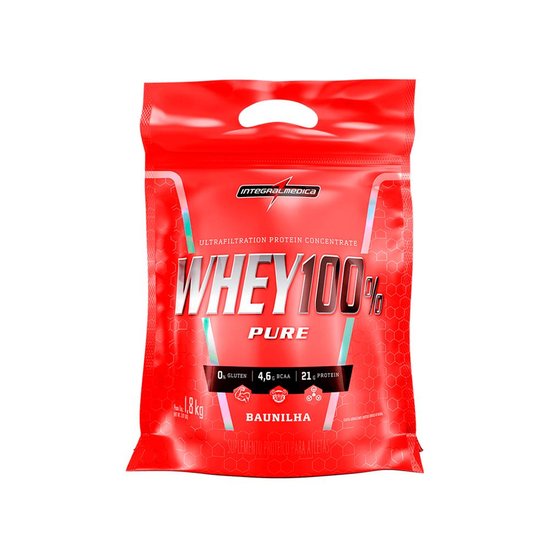 Whey 100% Pure 1,8kg Pouch Integralmedica Baunilha