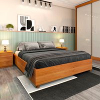 Cama Mônaco Casal MDP com Pés PVC Tcil Cinamomo
