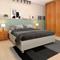 Cama Mônaco Casal MDP com Pés PVC Tcil Cinamomo