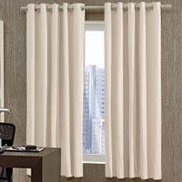 Cortina Corta Luz Blackout 2,60m x 1,70m com Ilhós Bege PVC Bella Janela Bege