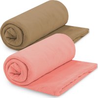 Kit 2 Manta Cobertor Casal Microfibra Soft Macia 180x220cm Camesa BEGE - CORAL