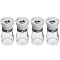 Kit 4 Moedores de Sal e Pimenta Temperos 170ml Lyor em Vidro com Moinhos de Cerâmica