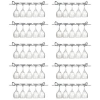 Kit 10 Suportes Organizador De Armário Porta Taças Cromado 35cm