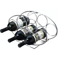 Adega Oval 6 Garrafas Para Vinho Espumante Porta Suporte Cromada