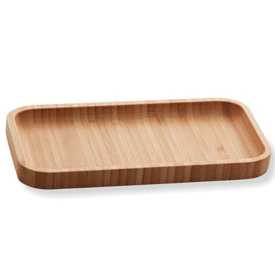 Bandeja de Bambu Retangular P/ Cozinha 20x10cm Petisqueira Multiuso Hire Lyor
