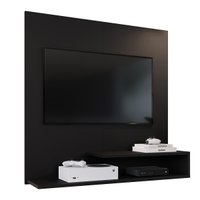 Estante Painel Parede Smart New TV 32 Polegadas Prateleiras Decorativas Sala Quarto Pequeno Retrô - Preto - RPM