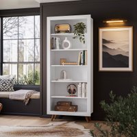 Estante Livreiro Qmovi Multiuso Retrô Branco Acetinado