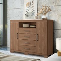 Cômoda 2 Portas e 4 Gavetas com Pés Havana Master Santos Andirá Jatobá