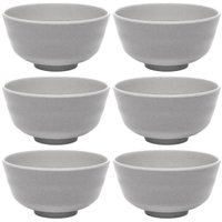 6 Bowls Cumbucas de Melamina 350ml Lyor Yakisoba Cereal Tóquio Granilite Cinza