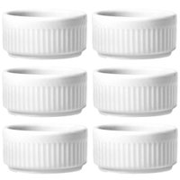 Kit 6 Molheiras Ramekins Porcelana 85ml Branco Germer para Molhos Entrada