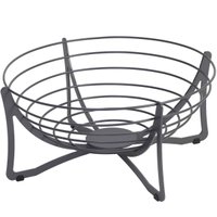 Cesta de Frutas Fruteira Redonda de Mesa Cinza 34,5cm Masutti Aramada Carbono