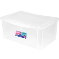 Kit 6 Caixas Organizadoras 65L Tampa com Trava Ordene Multiuso Plásticas Transparentes