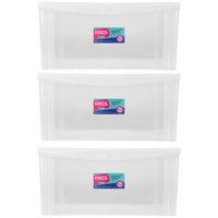 Kit 3 Caixas Máxi Organizadoras 65L Tampa com Trava Radical Incolor Multiuso