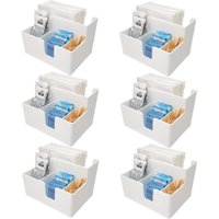Conjunto 6 Porta Sachês Guardanapos Açúcar Organizadores Bancada Branco
