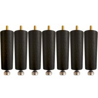 Kit 7 Pés Preto Niveladores de Cama Box Solteiro ou Casal Extensíveis
