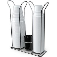 Suporte Copo Preto Descartável 50 80ml e 180 200ml Porta Copos Colheres Cafe Organizador