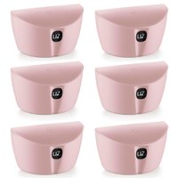 Conjunto 6 Saleiros C/ Tampa Porta Sal Cozinha 500ml Plástico UZ Rosa Quartzo