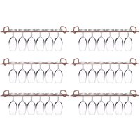 Kit 6 Organizadores Rosé Gold Porta Taças 42cm Suportes Para Pendurar Taças