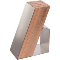 Cepo de Madeira e Aço Inox P/ Bancada Kort Suporte para Facas e Tesoura Domama