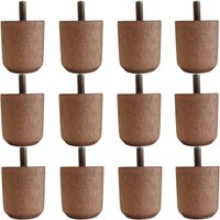 Kit de 12 Pés Baixos P/ Cama Box de Madeira 5cm Cor Mel Solteiro Casal Queen King