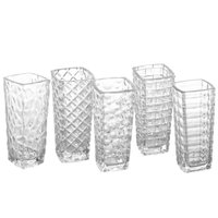 Kit 2 Vasos de Vidro Transparente P/ Flores de Mesa Decoração Interiores Sortidos Lyor