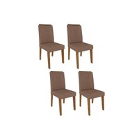 Kit 4 Cadeiras Sala Jantar Nicole 4 Un Savana/Suede Pluma - Cimol