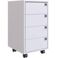 Gaveteiro Organizador Com 4 Gavetas Branco 36x66cm Rodizios Placa e Ponto Office Gaveteiro Para Escritorio