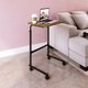 Mesa De Apoio Lateral Sofa Ajustável Preto e Noce Oro Industrial Mesinha Auxiliar Placa e Ponto