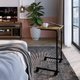 Mesa De Apoio Lateral Sofa Ajustável Preto e Noce Oro Industrial Mesinha Auxiliar Placa e Ponto
